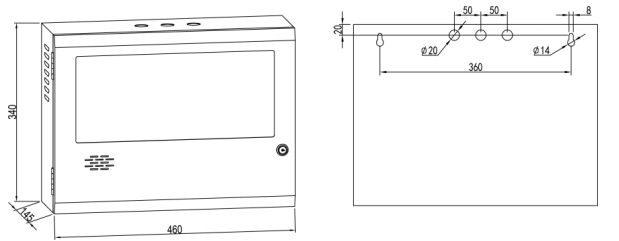 利達NAJ2100 消防應急廣播設備/消防電話外箱尺寸